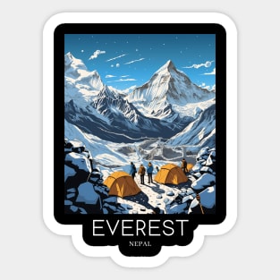 A Pop Art Travel Print of Mount Everest - Nepal Sticker